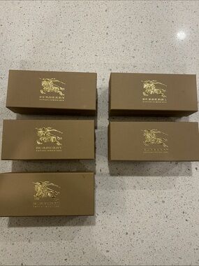 Burberry Brown Boxes with Gold Equestrian Logo - Set of 5